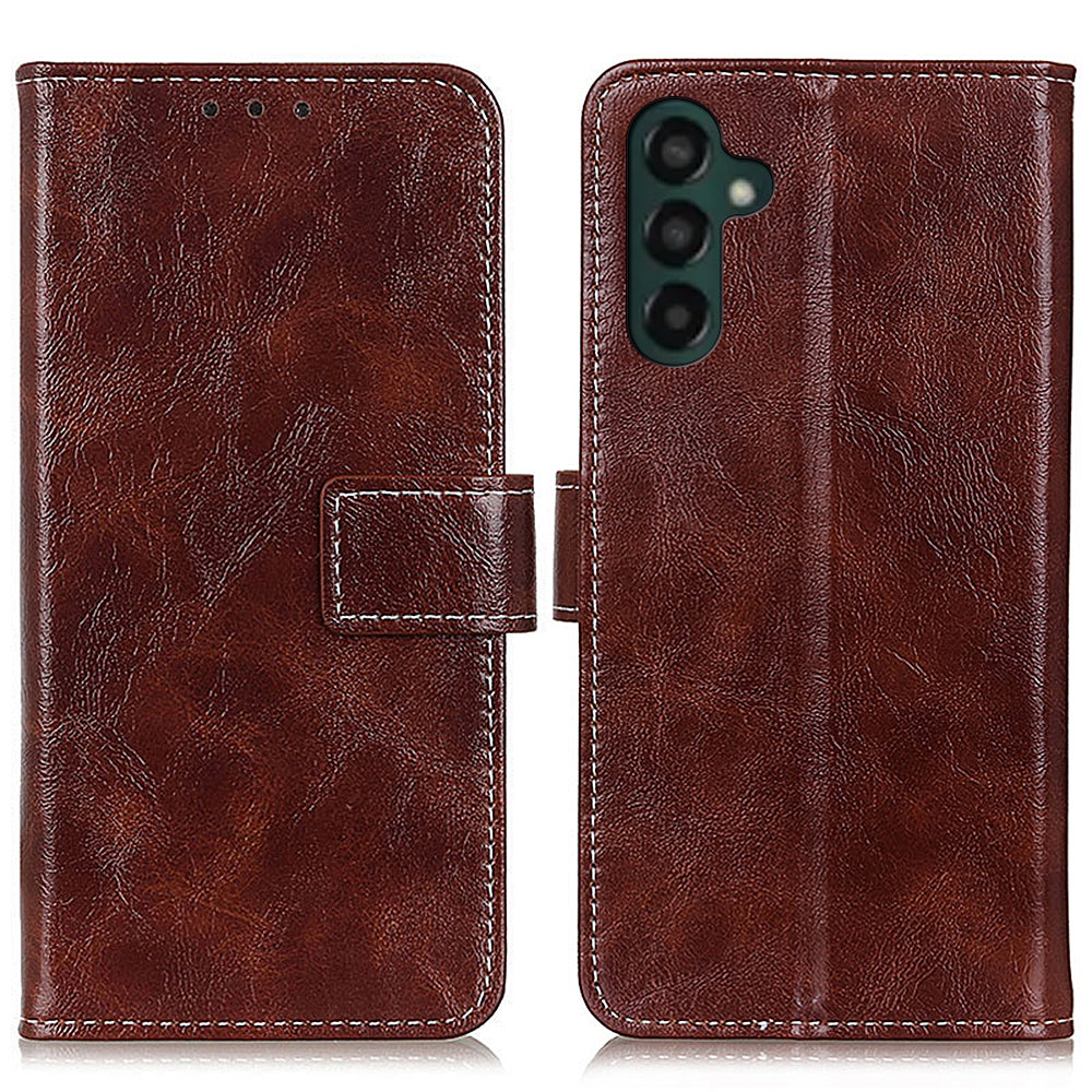 Retro Leather Phone Cover For Samsung Galaxy A24 4G Crazy Horse Texture Drop-proof Phone Case Stand Wallet Retro Leather Phone Cover For Samsung Galaxy A24 4G Crazy Horse Texture Drop-proof Phone Case Stand Wallet